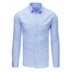 Pánská společenská košile s dlouhým rukávem v modré barvě