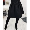 Dámská sukně černé barvy s dekorační stuhou