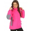 Dámská lyžařská bunda v růžové barvě s kapucí