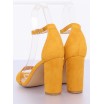 Stylové dámské letní sandály v žluté barvě s vázáním na řemínek