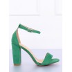 Pohodlné dámské semišové sandály v trendy zelené barvě
