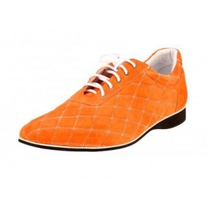 Pánské kožené sportovní boty oranžové
