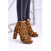 Leopardí kotníkové boty na podpatku