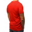 Červené tričko s potiskem bílo černé barvy