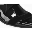 Pánské společenské boty černé barvy se semišem