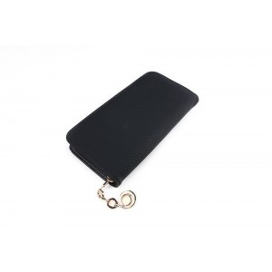 Dámská peněženka černé barvy s ozdobným zipem
