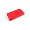 Velká elegantní červená peněženka s ozdobným přívěskem na zipu