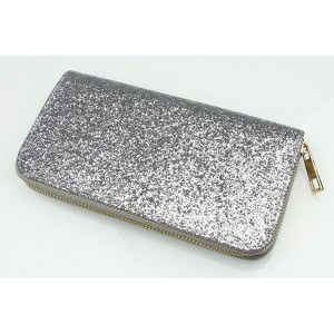 Flitrová dámská peněženka stříbrné barvy