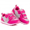 Dětské přechodné boty tmavě růžové barvy