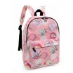 Stylový dámský batoh růžové barvy s motivem Paříže