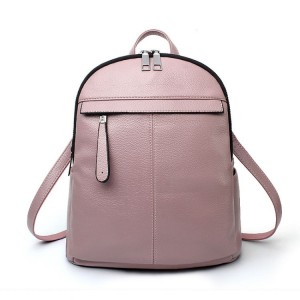 Elegantní pudrově růžový batoh s třemi kapsami