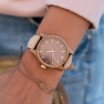 Dřevěné hodinky pro dámy v béžovo hnědé barvě s koženým řemínkem