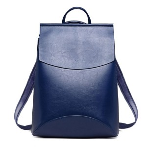Modrý dámský batoh v jednoduchém stylu
