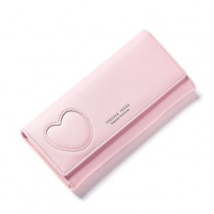 Světle růžová dívčí peněženka s motivem srdce
