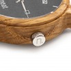 Černo hnědé dřevěné náramkové hodinky pánské