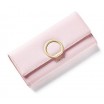 Světle růžová dámská velká peněženka se zlatou sponou