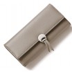 Dámská peněženka dámská šedé barvy s ozdobnou přezkou
