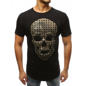 Černé pánské tričko s krátkým rukávem s motivem lebky