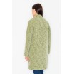 Klasický dámský dlouhý kabát olivově zelené barvy s dlouhým límcem