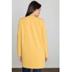 Dámský jarní žlutý kabát bez límce