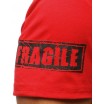 Pánské červené tričko s krátkým rukávem se stylovým nápisem