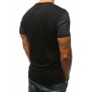 Stylové pánské tričko černé barvy s kulatým dekoltem a bílým nápisem