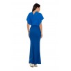 Dlouhé dámské společenské šaty modré barvy