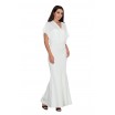 Bílé dlouhé dámské šaty kombinované