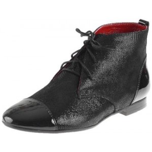 Moderní dámské boty z pravé kůže v černé barvě