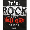 Rockové pánské černé tričko s krátkým rukávem a nápisem
