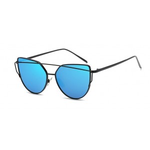 Stylové zrcadlové sluneční brýle v modré barvě