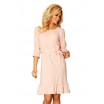 Elegantní světle růžové řasené šaty s vazbou