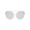Kulaté sluneční brýle stříbrné s designovým rámem