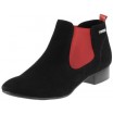 Dámské semišové boty vyrobené z nejkvalitnějších materiálů černo-červené barvy