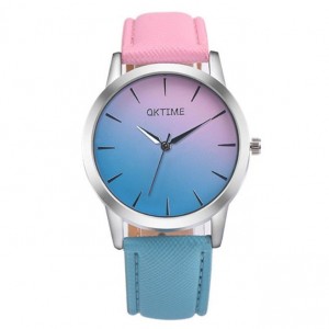 Ombre modro růžové dámské hodinky na ruku