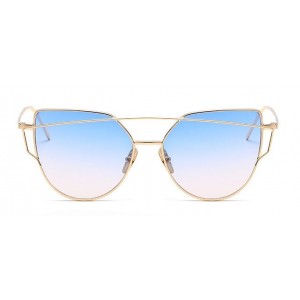 Modré sluneční brýle v ombre stylu kovové