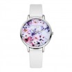 Elegantní bílé hodinky na ruku s květinami