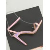 Růžové dámské sandály na vysokém podpatku