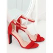 Elegantní dámské semišové sandály červené barvy