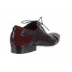 Pánská obuv černo-červené barvy z kvalitní kůže se semišem vhodné pro různé společenské události