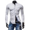 Nejnovější módní a trendy pánské košile s křížkovým vzorem v bílé barvě