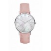Dámské stříbrné hodinky na ruku s designem růžového řemínku