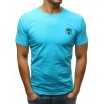 Moderní pánské tričko bez potisku s krátkým rukávem v modré barvě