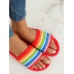 Pohodlné dámské gumové pantofle v duhových barvách