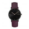 Elegantní dámské hodinky Classy černé s fialovým řemínkem