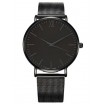 Trendy černé dámské hodinky s černým kovovým páskem