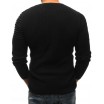 Moderní pánský svetr černé barvy s kulatým výstřihem
