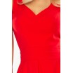 Červené krátké společenské šaty s kapsami