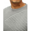 Šedý pletený pánský svetr přes hlavu