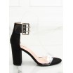 Luxusní dámské sandálky v černé barvě s průhledným zapínáním
